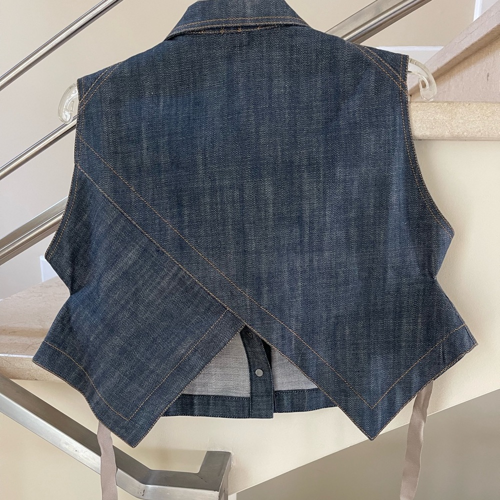 VINTAGE ALAIA Denim Sleeveless Button-Up Vest
